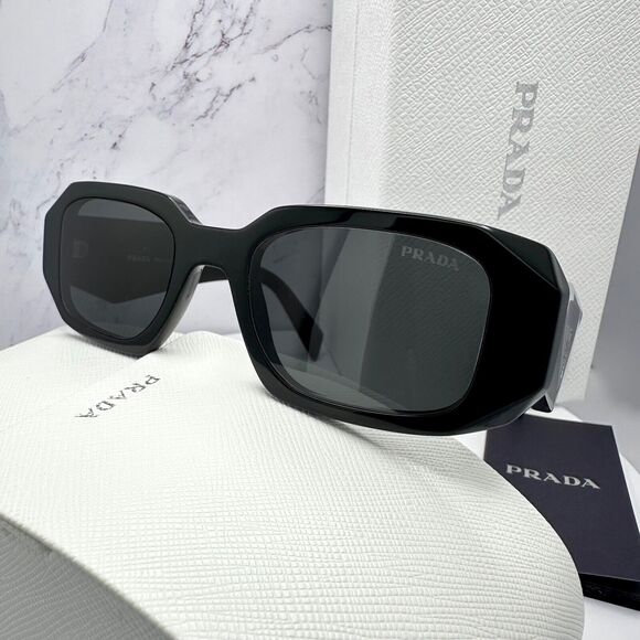 PRADA Sunglasses Black Acetate PR 17WS Symbole Logo Made In Italy Authentic - Picture 16 of 16
